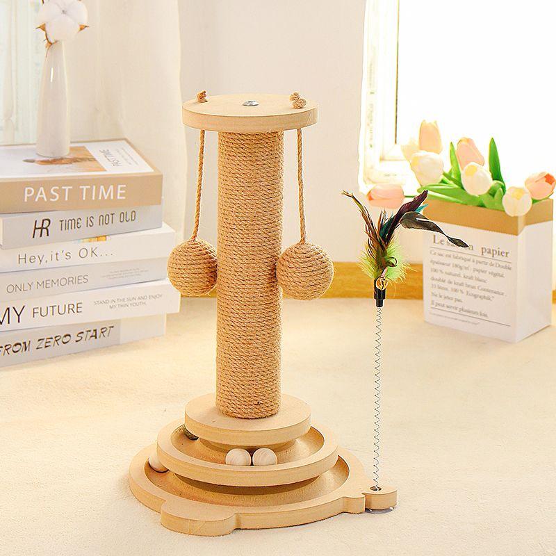 Sisal Cat Scratching Post: No Shedding, Vertical Board for Claw Sharpening and Cat Play.