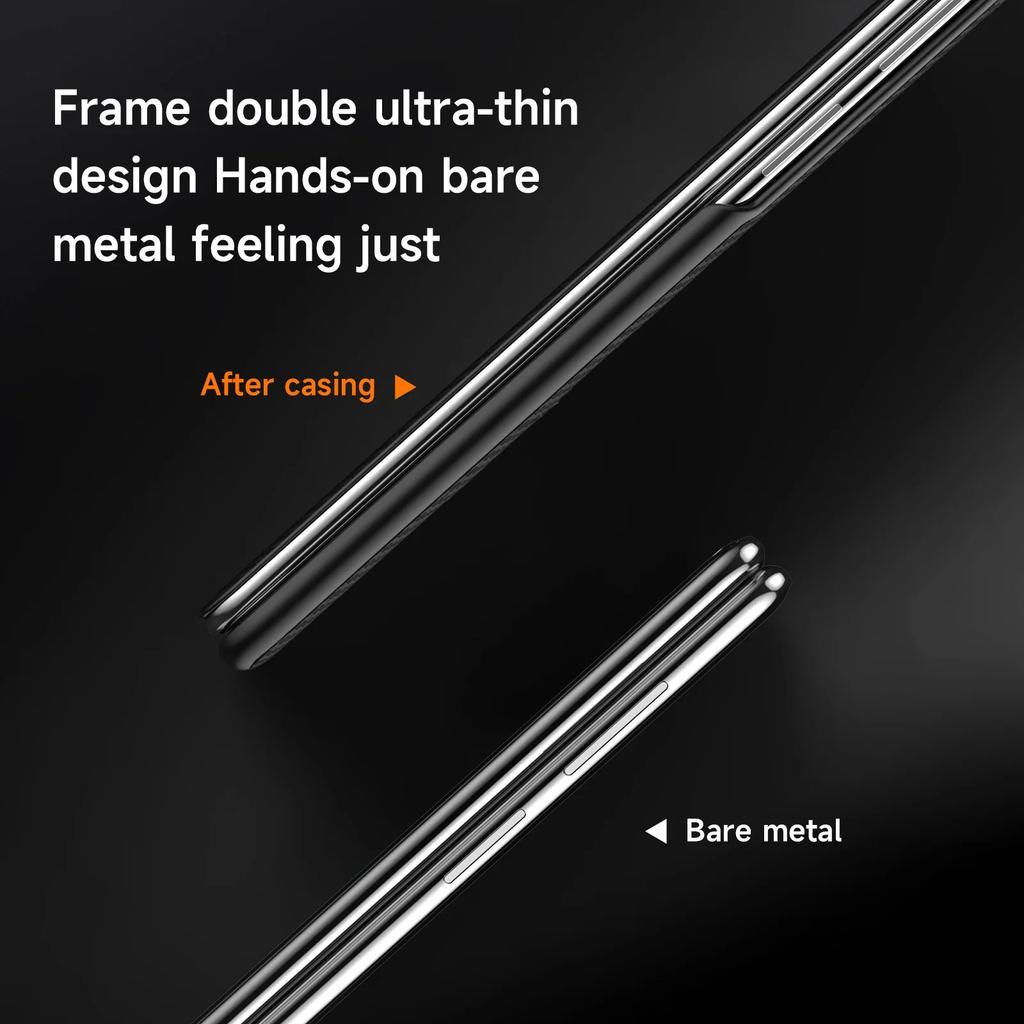 Carbon Fiber Pattern Leather Magnetic Phone Case For Samsung Galaxy Z Fold 7 6 5 4 Business Window View Wireless Charging Cover