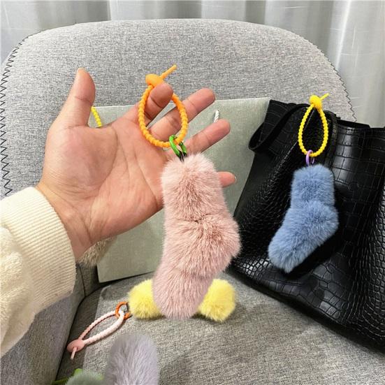 Car Key Accessory Plush Twist Knot Bag Charm, Fuzzy Keychain Pendant, Backpacks Hanging Decoration for Backpacks, Handbags, Purse, Keys Small
