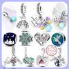 925 Silver Pendant Charms Key Ring Small Bag Holder DIY Jewelry Making Gift for Women Bracelet