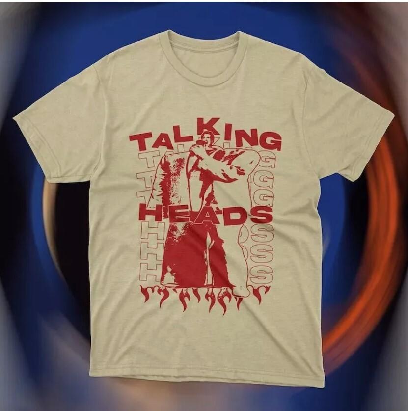 Talking Heads Shirt - David Byrne T-shirt - Stop Making Sense- Sand and white Unisex T-Shirt L