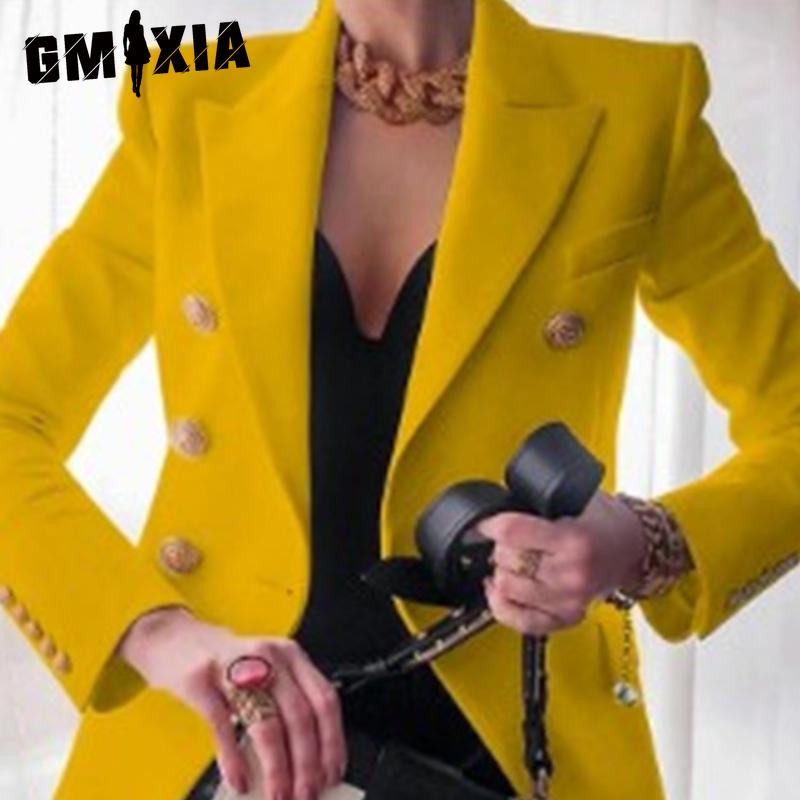 GMXIA Women's Vintage Casual Lattice Print Autumn Winter Long Sleeve POLO Neck Jackets & Coats