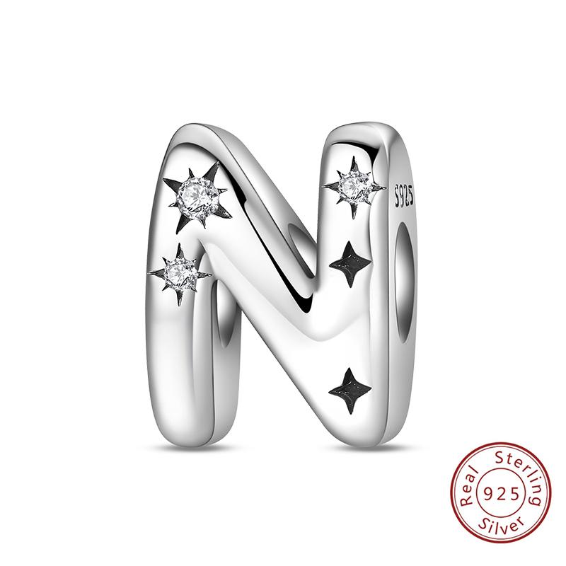 Classic Copper 26 Letters A-Z Alphabet Charms Stars Letter Beads Fit Bracelet Diy Charm For Woman Jewelry Making