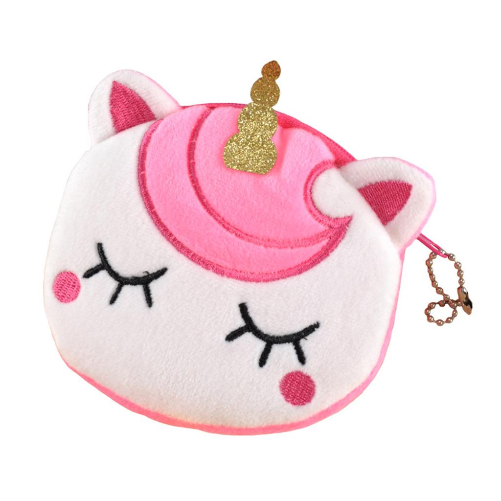 Plush Coin Purse Cute Cartoon Small Wallet Zipper Design Money Key Jewelry Storage Pouch for Kids