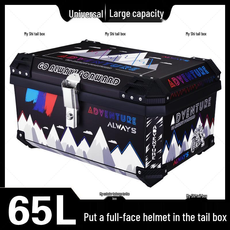 Universal Oversized Motorcycle Tail Box - Large Capacity Double Toolbox for Electric Vehicles