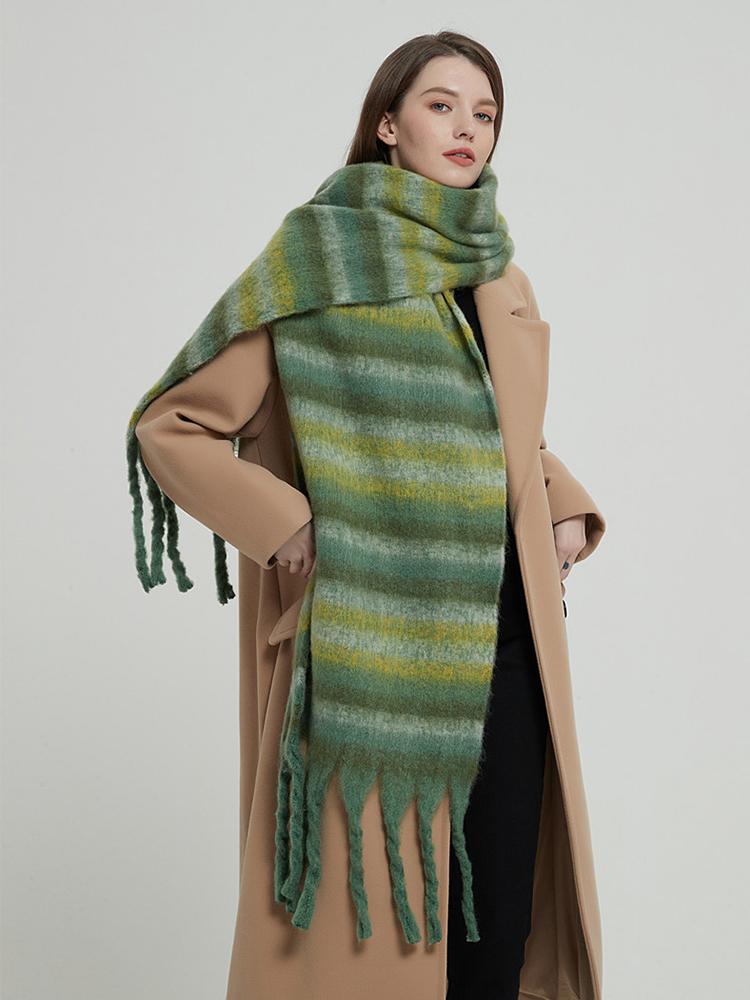New Imitation Cashmere Women Winter Scarf Ladies Striped Tassel Scarve Pashmina Mujer Foulard Bufanda Echarpe Chales Wrap Shawl