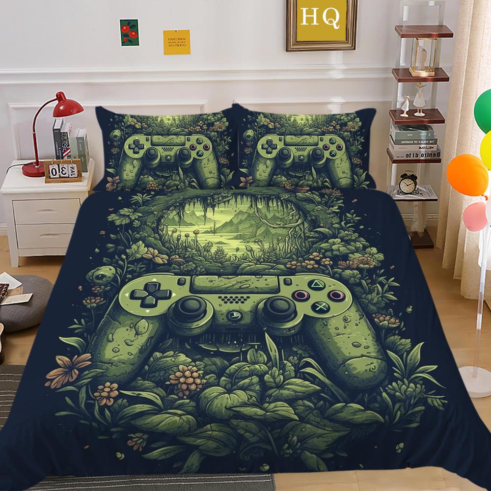 Set de husă de pat cu imprimare pentru consola de jocuri 3D Lenjerie de pat pentru acasă Lenjerie de pat de o singură dimensiune pentru băiat Copil