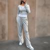 New ArrivalS Open Run Women S Layered EyeleT Long Sleeve T ShirT And Wide panTS