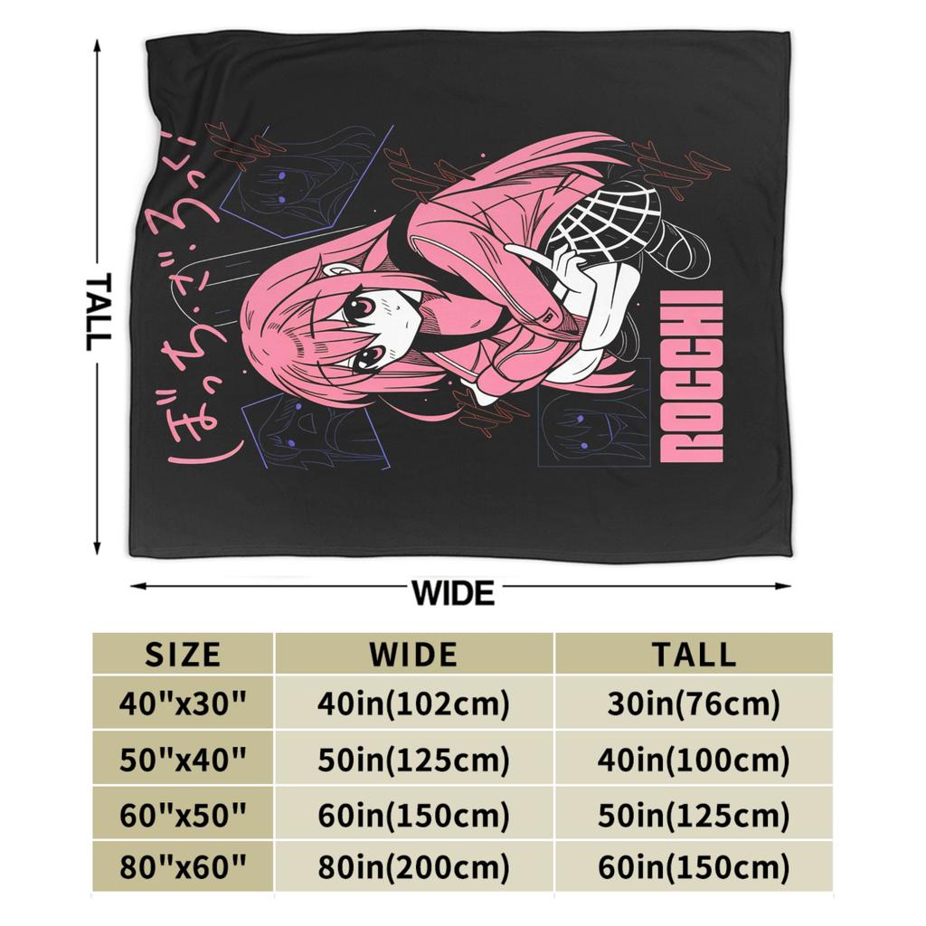 Bocchi the Rock Blankets  Soft Warm Funny Plush Throw Blanket For Kids Adult Home Decor Flannel Bedspread Bed Cover