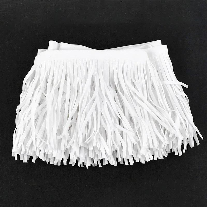 Nastro Frange in Pelle Scamosciata con Nappe in Pizzo 1M 10/15/20/25/30cm per Decorazione Vestiti Borsa Valigia Rifiniture Accessori da Cucito