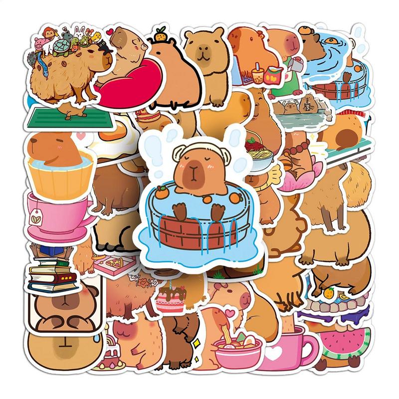 50pcs Capybara Sticker Animal PVC waterproof Print Stickers for Notebooks Water Bottles Laptop Suitcases Kids Capybara Decal