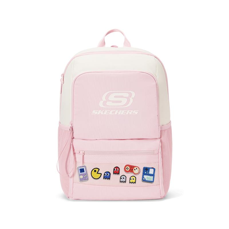Skechers Creative Diy Large Capacity Daily Commuting Water-Resistant Wear-Resistant Lightweight Fabric Oxford Cloth Backpack L424K129-0074 Cream White