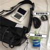 Japanese Harajuku Tide and Gender Neutral Dark Black Function Bag Korean Ins Retro Large-capacity Tooling Messenger Bag