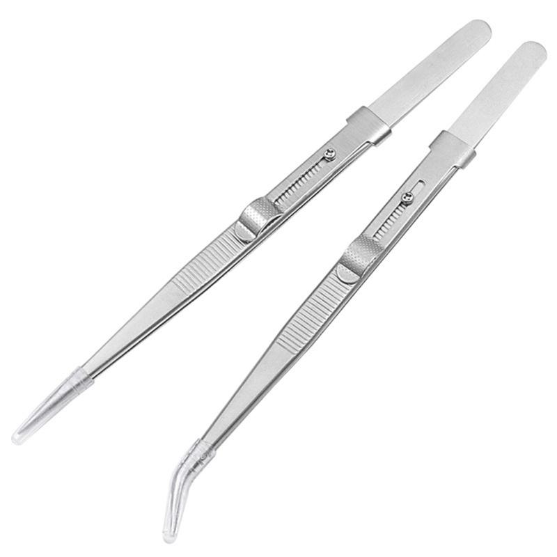 Jewelry Tweezers Professional Slotted Stainless Steel Tweezers Multipurpose Tweezers For Diy Diamond