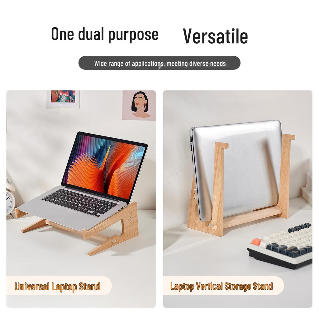 Adjustable Vertical Laptop Stand with Cooling and Storage
