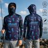 Fishing Shirt Hooded Men Fishing Clothes Long Sleeve Outdoor Summer Mask Hoody Tops Sun Protection Performance Jersey
