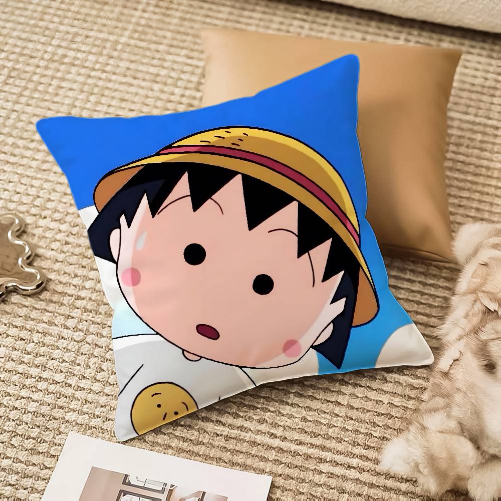 Chibi Ma-maru-ko-chan Pillow Case Anti-dustmite Invisible Zipper Sofa Bed