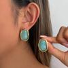 Salircon 5 Color Irregular Geometric Resin Stainless Steel 18K Gold Plated Stud Earring for Women Bohemia Y2K Jewelry Gifts New