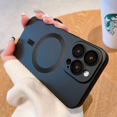 Ultra Thin Silicone For Magsafe Magnetic Wireless Charge Case For iPhone 15 14 13 11 12 Pro Max Plus Shockproof Full Lens Cover