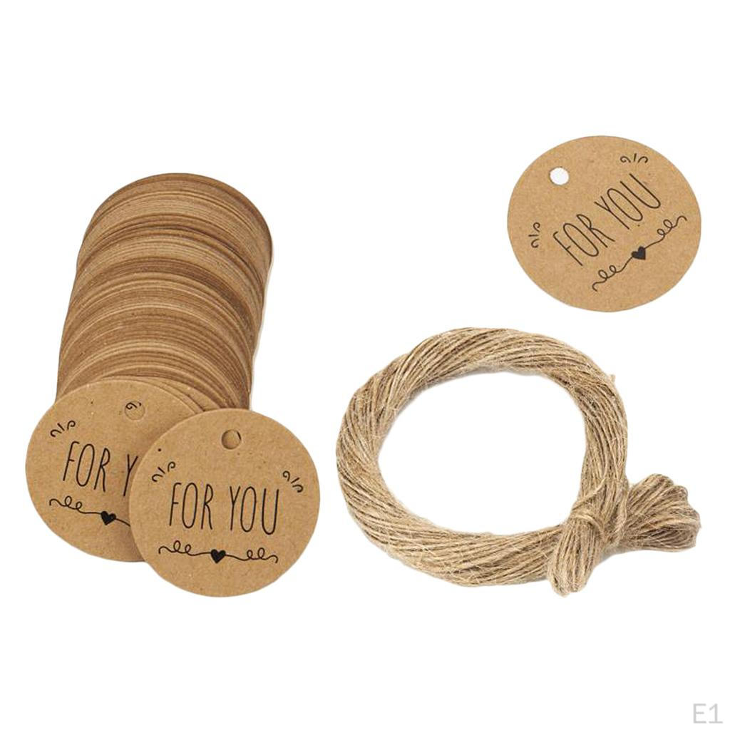 100x Round Kraft Paper Tags String Party Favor gift by diy Cards