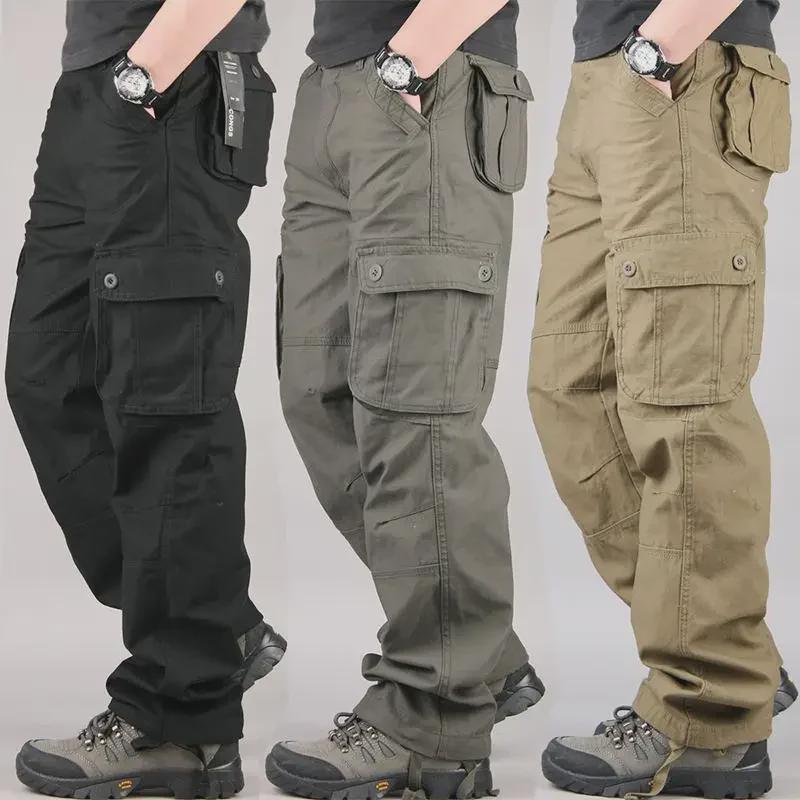 Men's Three-Dimensional Tactical Cargo Pants - Loose Fit, Straight, Multi-Pocket Trend