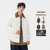 Men's Trendy American Retro Wave Pattern Duck Down Jacket - Lightweight, Warm Workwear Outerwear