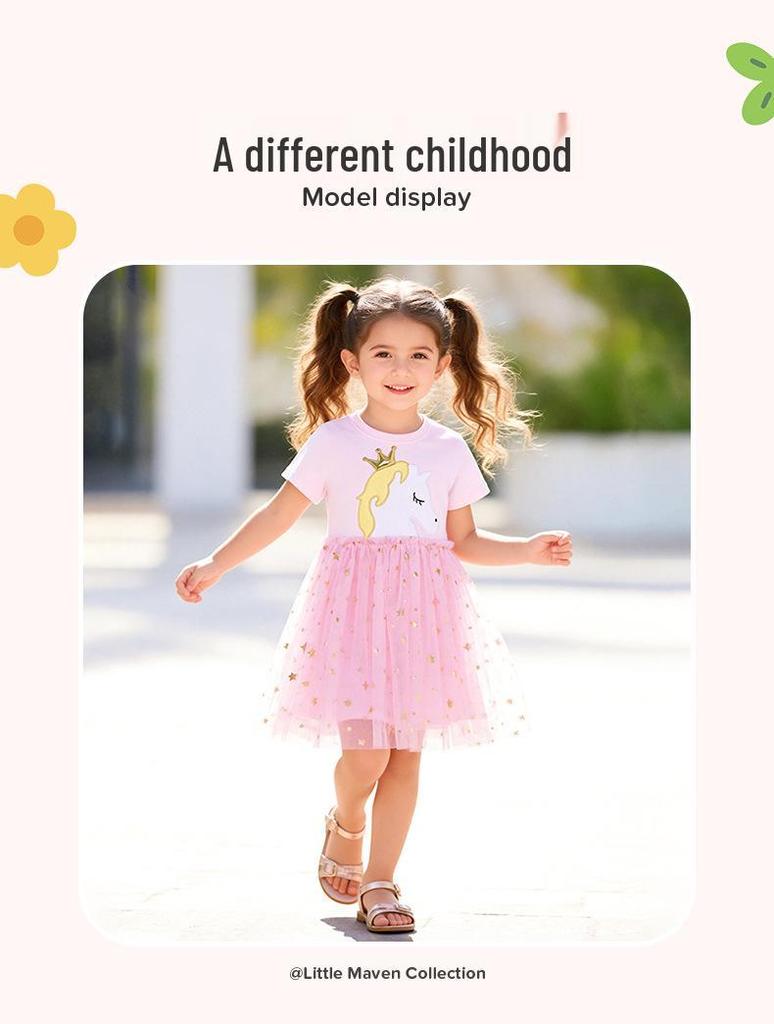 Little Maven Summer Mesh Dress - Cute Princess Style for Girls