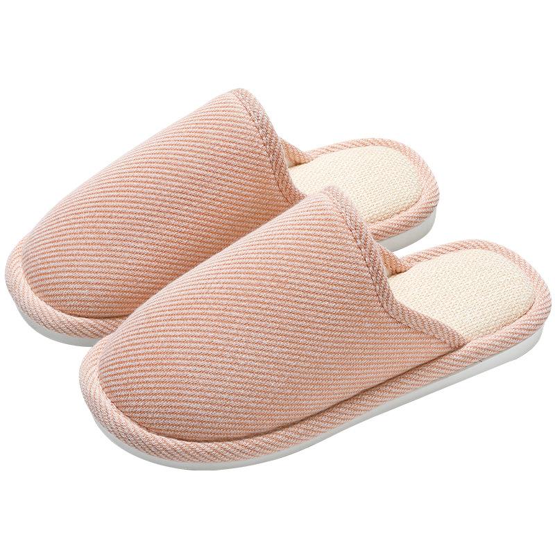 Женские и мужские льняные тапочки для дома Мягкие дышащие шлепанцы для пар Шлепанцы — фото 3
