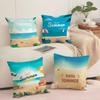 Summer Cushion Cover Soft Short Plush Pillow Cover Smooth Cozy Texture Aesthetic Cushion Case Home Decor