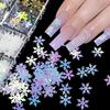 12 Komór White Snowflake Brokatowe Sequiny do Zdobienia Paznokci Czerwona Płatki Śniegu Dekoracja Świąteczne DIY Wzory na Paznokcie Akcesoria do Paznokci