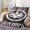1PC Custom Name Eintracht Frankfurt Patterned Flannel Blanket Suitable For All Seasons for Home Decor Warmth and Comfort Gifts Holiday Present