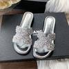 2025 summer new lightweight temperament versatile Internet celebrity fashion rhinestone casual comfort light luxury fairy style slippers