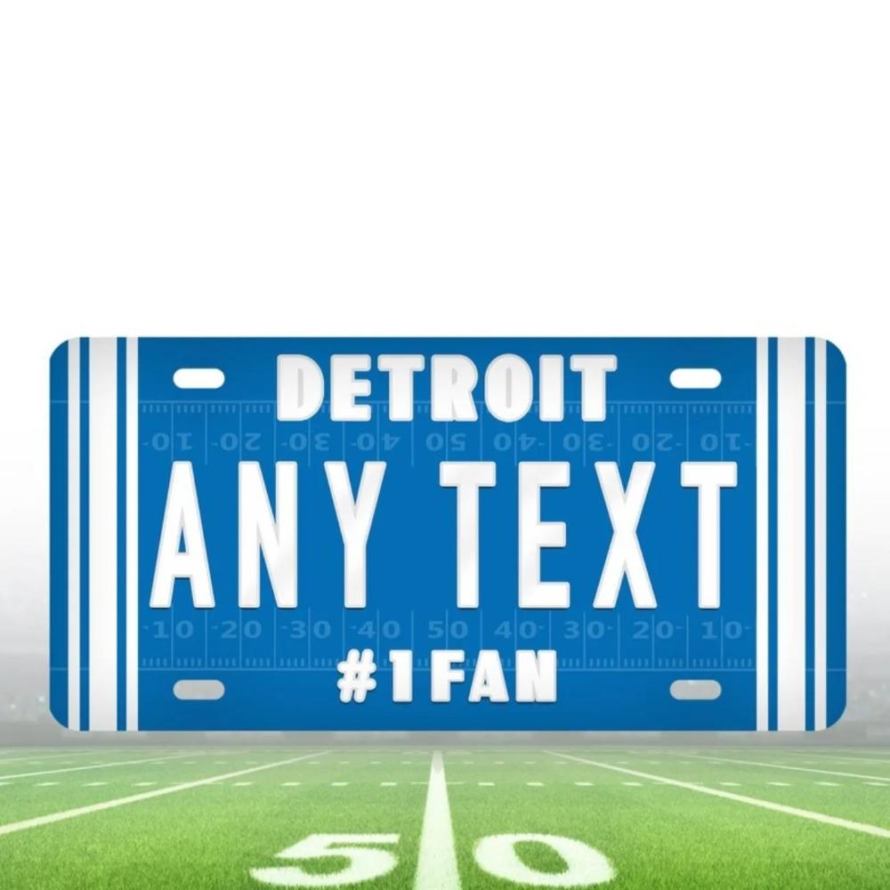 Custom Metal Sign Detroit Lions Personalized License Plate Car Decor
