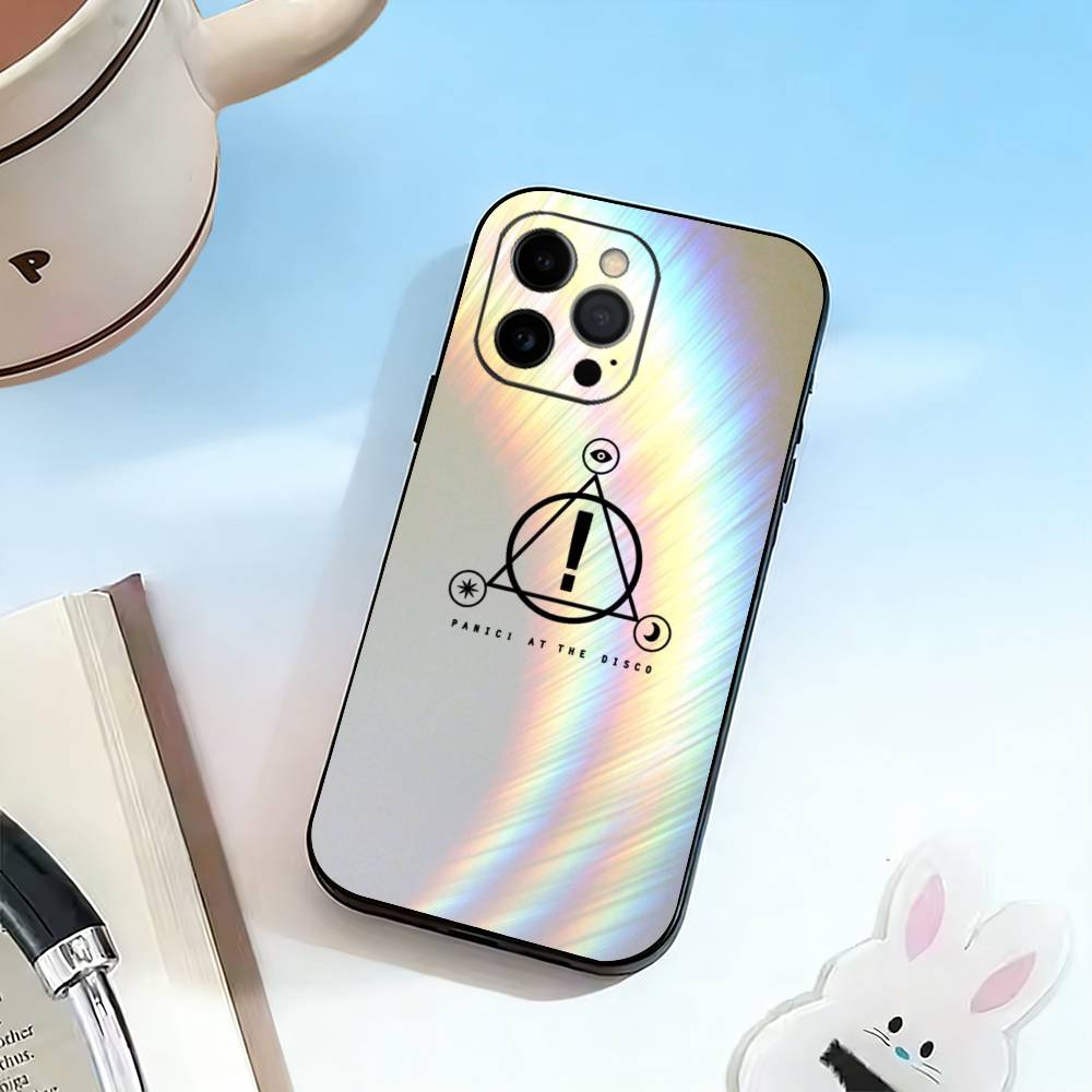 P-Panic! At The Disco Phone Case For iPhone 17, 16,15,14,13,12,11 Plus,Pro Max, Others Soft Black Cover