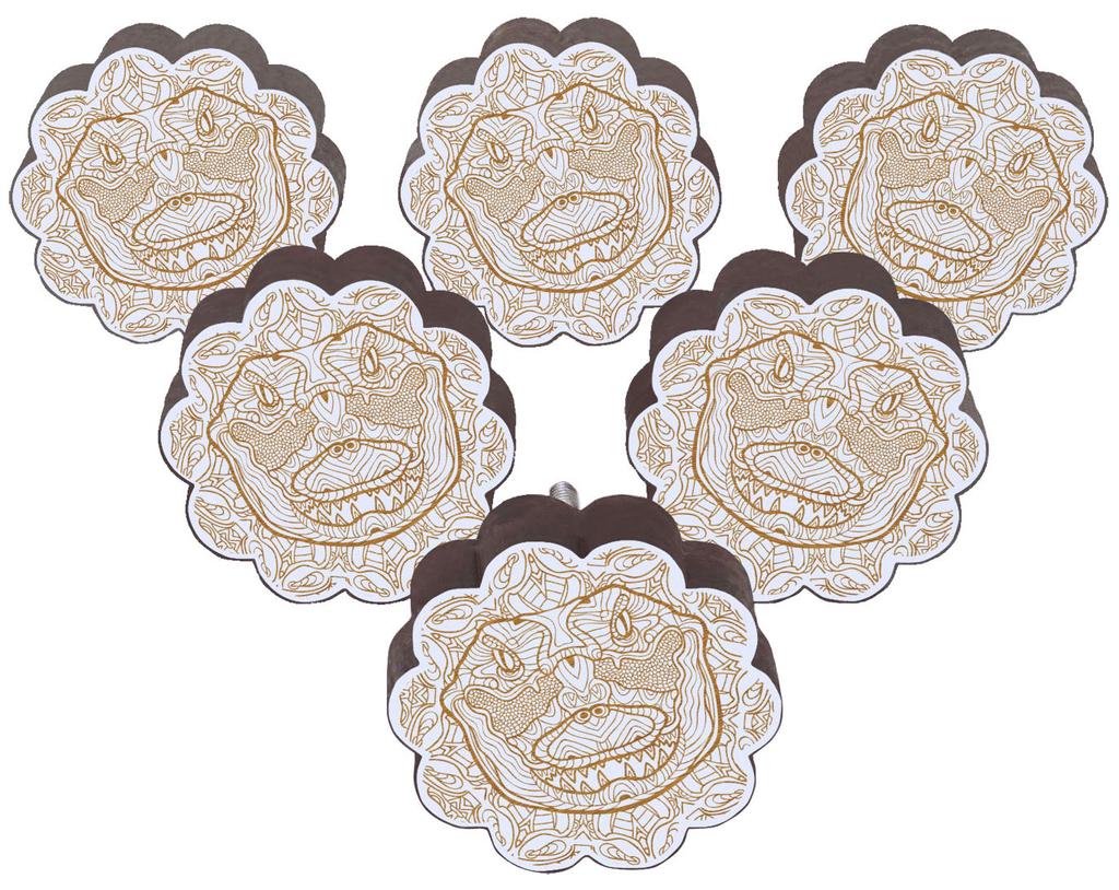 IBA Indianbeautifulart Brown Engraved Knobs 10 Pc Furniture Wooden Scallop Knobs Rustic Drawer