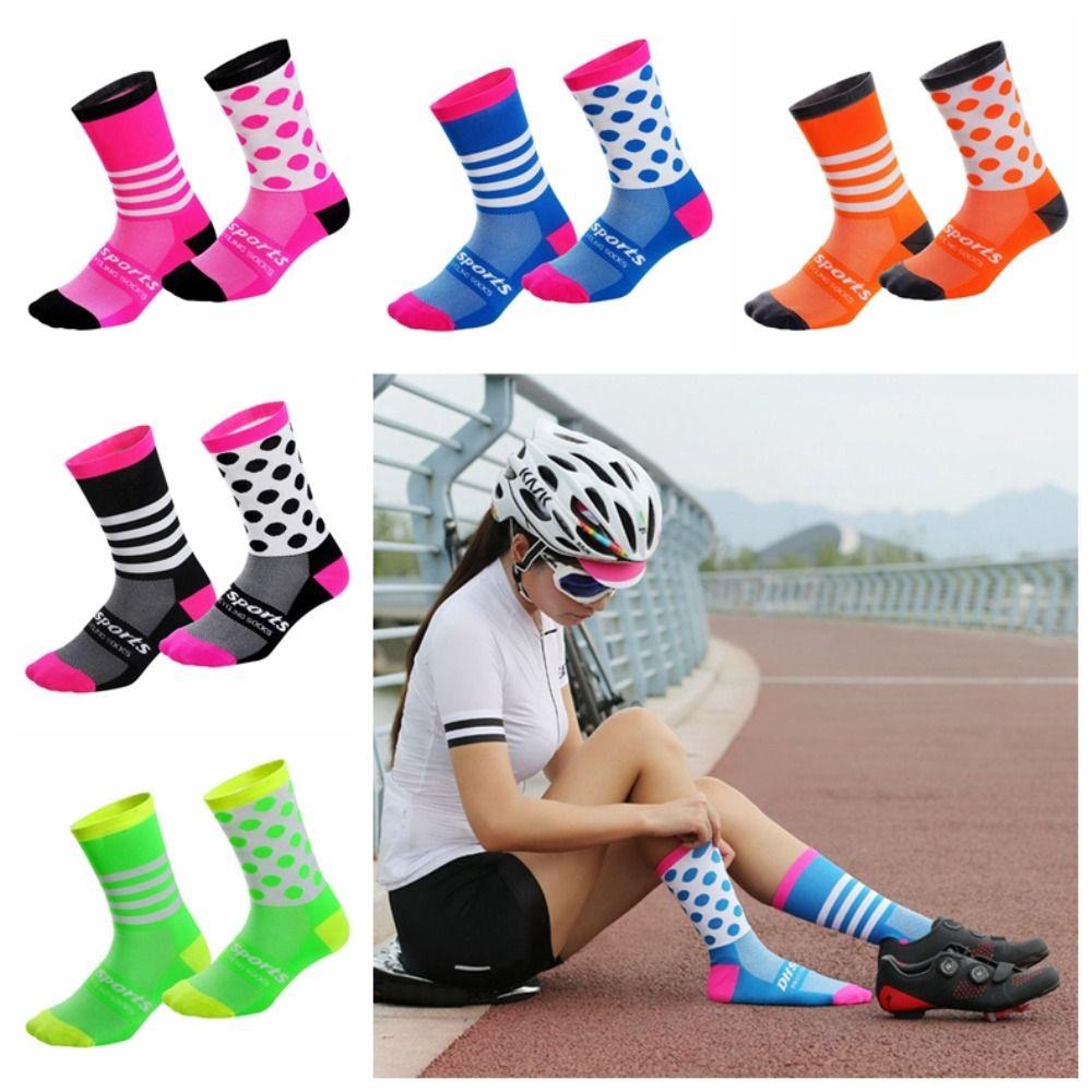 1 Pair Asymmetric Pattern Cycling Socks Breathable Bicycle Sock Middle Tube Sports Socks  Basketball
