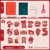 Children's 3D Chinese New Year Paper Cutting Set: Festive Red Paper Window Flowers & Tools