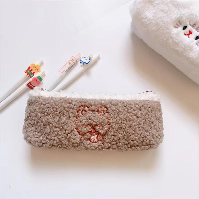 1 Pcs Korea Stationery Kawaii Plush Pencil Case Quality School Supplies School Pencilcases Cute Pencil Box Pencilcase Pencil Bag