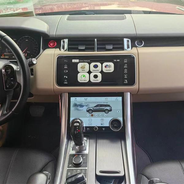 Range Rover Android Smart Display: Navigation, Air Conditioning, CarPlay, 360° Panorama.