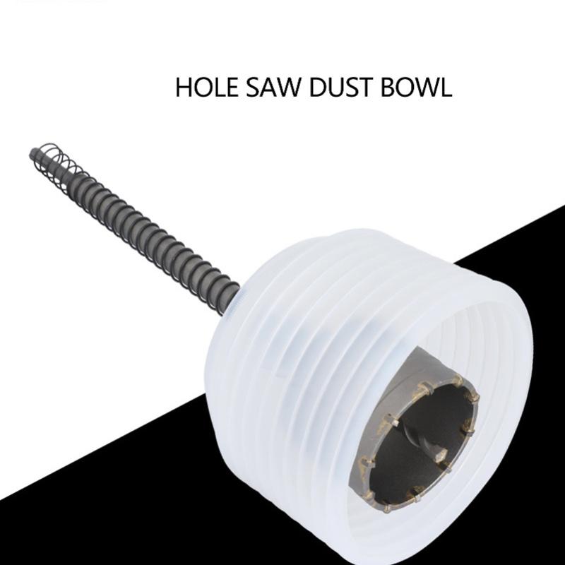 Hole Saw Dust Bowl Collector 125mm Silicone Transparent Bottom Cover With Spring For Drilling