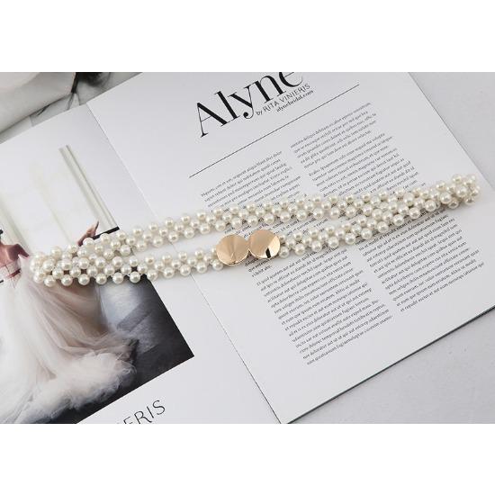 

Эластичная цепочка на талию Женский жемчужный пояс Стразы Жемчуг Декоративное платье Стройнящий пояс Поясное украшение