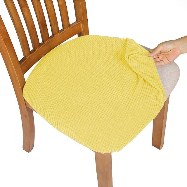 Durable WaterProof Spandex Dining Room Upholstered Cushion Chair Seat Cover Removable Slipcovers Washable Furniture Protector