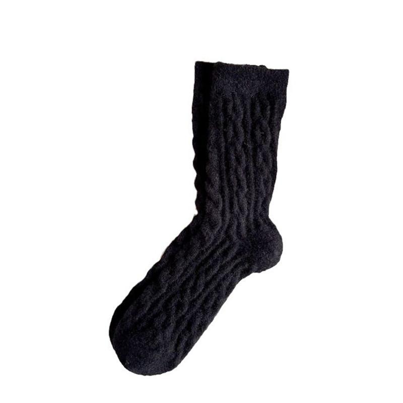 Autumn and Winter Fleece Socks, Women's Mid-calf Socks, Warm Fleece Thickened Warm Sleeping Socks, Floor Cold-proof Postpartum Socks, Thick