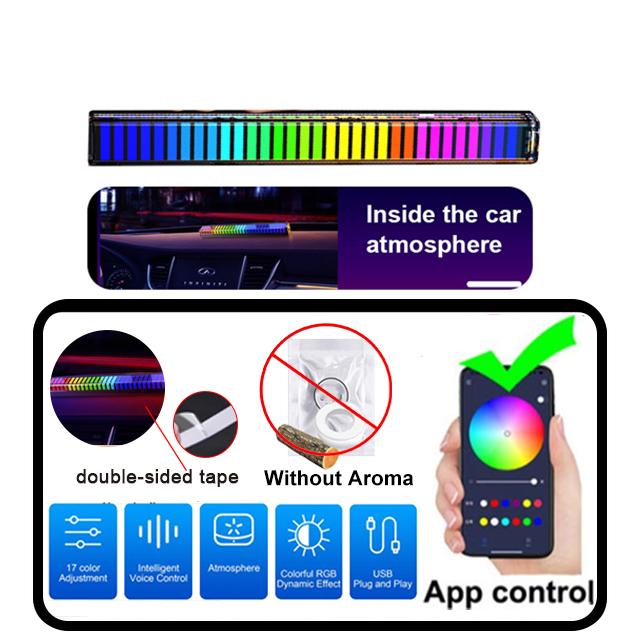 

RGB музыка звуковое управление светодиодное окружающее освещение управление через приложение воздухозаборник освежитель звукосниматель ритм лампа для автомобиля вечеринка домашний декор огни