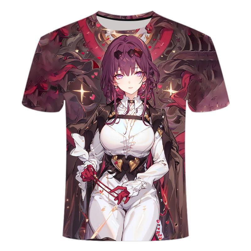 2024 Summer New 3D Printed Short Sleeve Personalized Trend Collapse Star Dome Series Men's and Women's Round Neck T-shirts