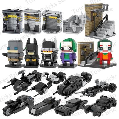 MOOXI Bat Heroes Brickheadz MOC Motorcycle Vehicles Figures Stand Building Blocks Toys For Children Adult Gift Compatible Bricks