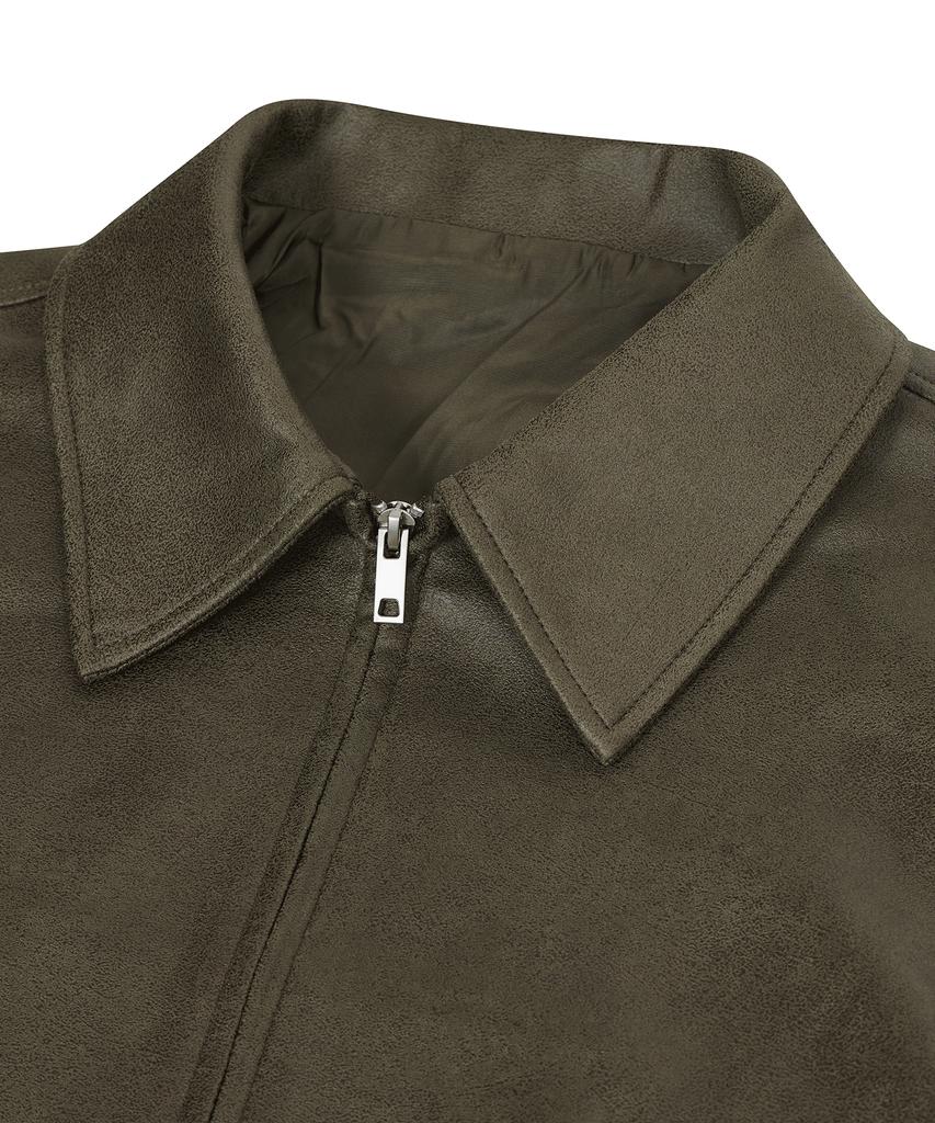 Standarderror 87-Stan009 [Renewal] Standard Blouson Suede Jacket Crack Khaki (C Type)
