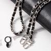 Zinc Zinc Alloy Metal Leather Chain PU Leather Phone Hanging Rope Cellphone Lanyard  for Phone Hanging