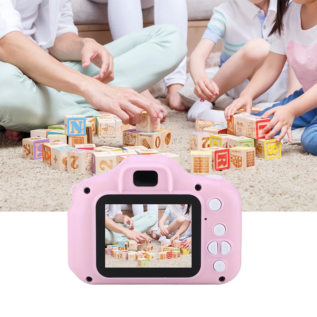 X2 Mini Portable 2.0 Inch IPS Color Screen Children's Digital Camera HD 1080P Camera(Pink)