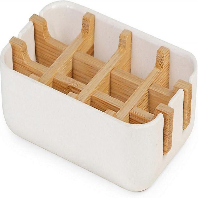 Weiß/Natur Compactor Weiße Seifenschale, Umweltfreundlicher Bambus, Natürlich, Biologisch abbaubar, Plastikfrei